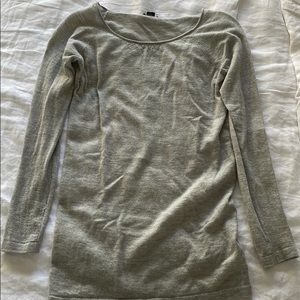 Grey Cashmere Long Sleeve Sweater